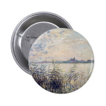 The Seine near Argenteuil - Claude Monet Pinback Button