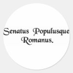 The Senate and the Roman people Round Stickers The Senate and the Roman people Round Stickers