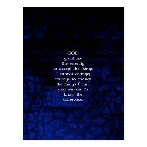 The Serenity Prayer With Blue Background Postcard | Zazzle