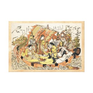 The Seven Gods Good Fortune in the Treasure Boat Gallery Wrapped Canvas