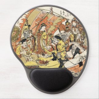 The Seven Gods Good Fortune in the Treasure Boat Gel Mousepads