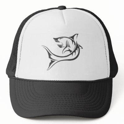 the shark tattoo trucker hats by LDmay0706 Tribal shark hat