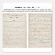 The Sherman Antitrust Act July 2 1890 Stickers