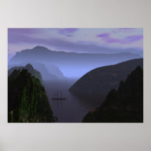 The Ship at the Fjord Poster