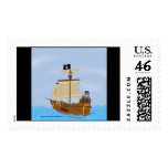 The Ship WIth Pirates Postage Stamp