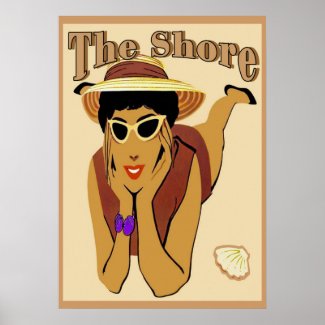 The Shore, Lady on Beach Poster