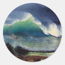 The Shore of the Turquoise Sea Round Stickers