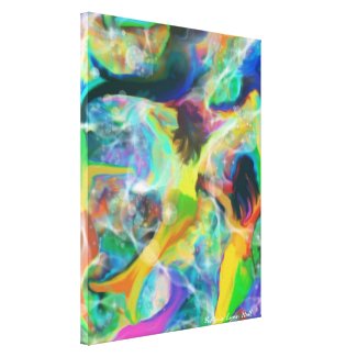 The Sirens Digital Fantasy Mermaid Art Stretched Canvas Print