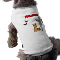 The skeleton is afraid of Halloween - Doggie Tee