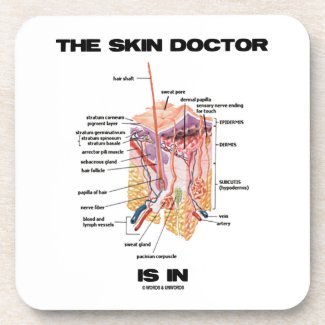 The Skin Doctor Is In (Anatomy Dermatology) Beverage Coaster