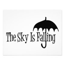 The Sky Is Falling Umbrella Black & White Invitation