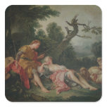 The Sleeping Shepherdess Square Stickers