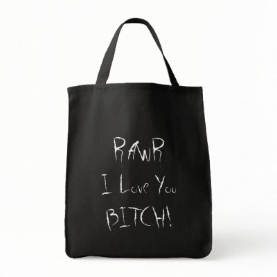 The Small Emo Boy - I Love You Bitch Canvas Bags by thesmallemoboy