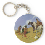 The Smoke Signal by Frederic Remington Keychains