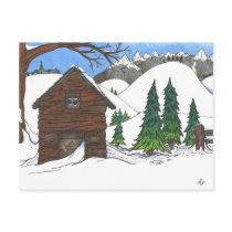 The Snowy Cabin Post Cards