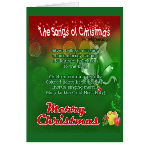 The Songs of Christmas Card Zazzle