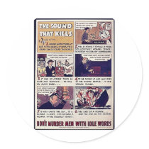 The Sound That Kills, Don't Murder Men With Idle W Round Stickers