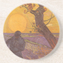 The Sower, Vincent van Gogh, Vintage Impressionism Beverage Coasters