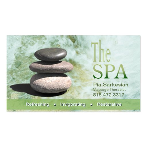 The Spa Massage Therapist Business Card template (front side)