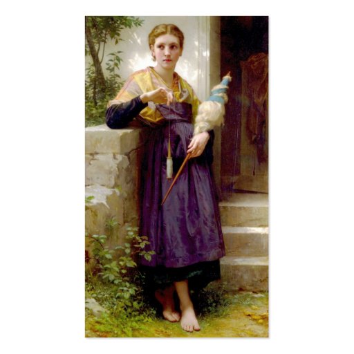 The Spinner, William-Adolphe Bouguereau Business Cards (front side)