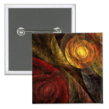 The Spiral of Life Abstract Art Button (square)