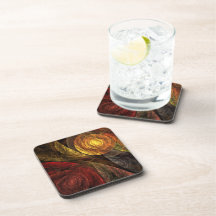 The Spiral of Life Abstract Art Cork Coaster