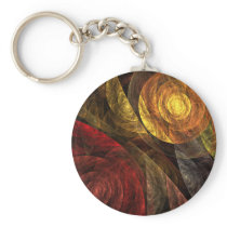 The Spiral of Life Abstract Art Keychain