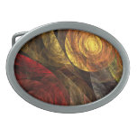 The Spiral of Life Abstract Art Oval Belt Buckle