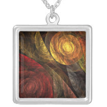 abstract, art, fine art, fashion, sterling, silver, necklace, cool, modern, design, digital art, necklaces, jewelry, pendant, pendants, print, artist, artistic, abstracts, abstract art, prints, designs, designer, gift, gifts, color, fractal, fractal art, painting, colorful, creative, organic, dream, unique art, Necklace with custom graphic design