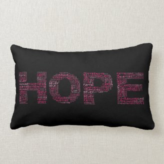The Spirit of Hope (Pink Text) Throw Pillow
