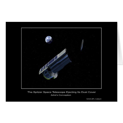 The Spitzer Space Telescope ejecting its dust cove Card