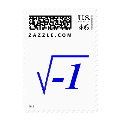 The Square Root of Minus One. Postage Stamps from Zazzle. The Square Root of Minus One. Postage Stamps from Zazzle.