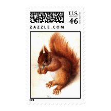 THE SQUIRREL WITH NUTS POSTAGE STAMPS