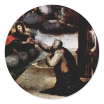 The St. Catherine Receiving The Stigmata Round Sticker