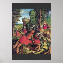 The St. George Fighting The Dragon By Beck Leonhar Print