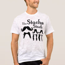 The Stache Stash t-shirts