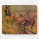 The Stage Coach by John Borein, Vintage Cowboys Mouse Pads