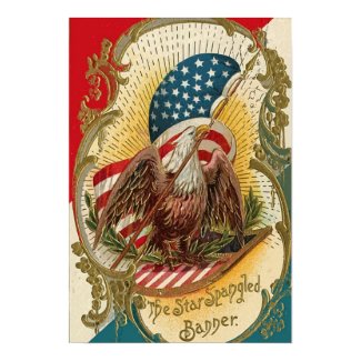 The Star Spangled Banner Eagle American Flag Print