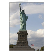 The Statue of Liberty on Liberty Island in New Greeting Cards