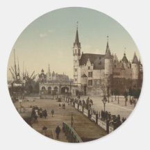 The Steen, Antwerp, Belgium Round Stickers