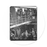 The Steerage - Immigration Ship Vintage 1907 Round Sticker