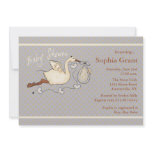 The Stork is Coming (stars) Baby Shower Invitation