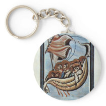The Storm At Sea By Meister Des Hitda-Evangeliars Key Chains