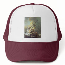 The Storm On The Sea Of Galilee. By Rembrandt Van Mesh Hat
