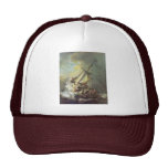 The Storm On The Sea Of Galilee. By Rembrandt Van Mesh Hat