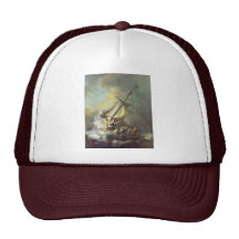 The Storm On The Sea Of Galilee. By Rembrandt Van Mesh Hat
