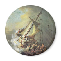 The Storm On The Sea Of Galilee. By Rembrandt Van Refrigerator Magnets