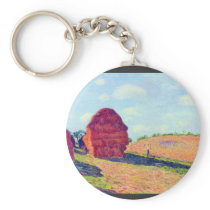 The straw rents by Alfred Sisley Keychain