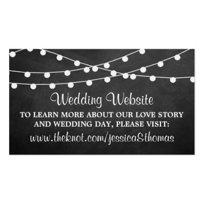 The String Lights On Chalkboard Wedding Collection Business Card