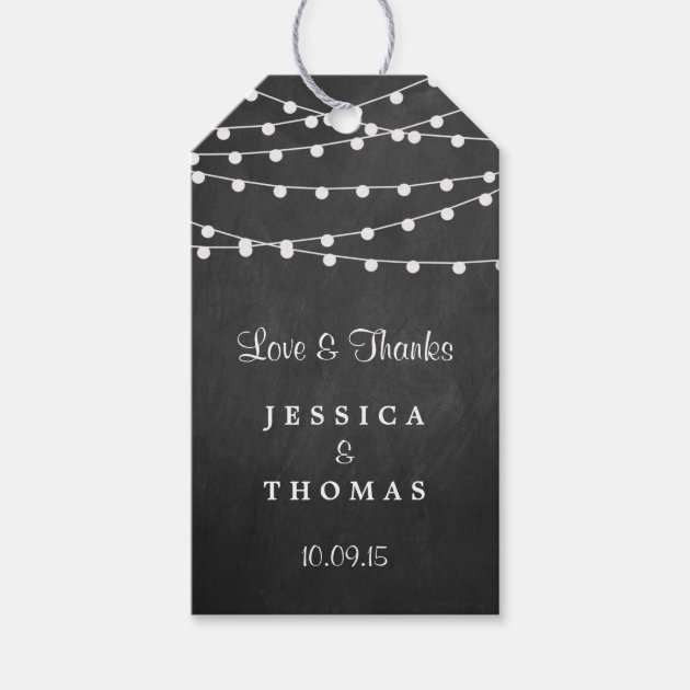 The String Lights On Chalkboard Wedding Collection Pack Of Gift Tags